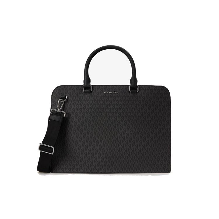 New MICHAEL KORS MK Cooper Artificial Leather Shoulder Bag, Handbag, Briefcase Large Men's Black 37U2LGFA7B-BLACK