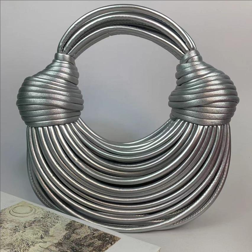 

European and American Noodle Bags, Knotted Wire Bags, Niche and Versatile Underarm Hot Girl Bags