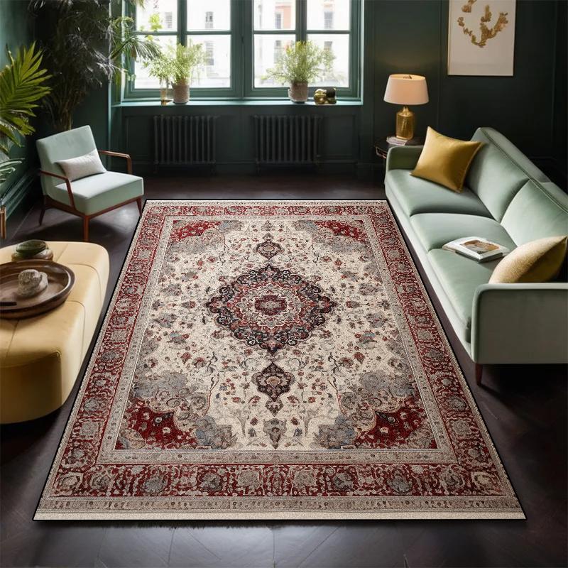 Vintage Persian Carpet Large Size Living Room Decoration Home Rug Fluffy Soft Bedroom Lounge Rugs Non-slip Washable Kitchen Mat