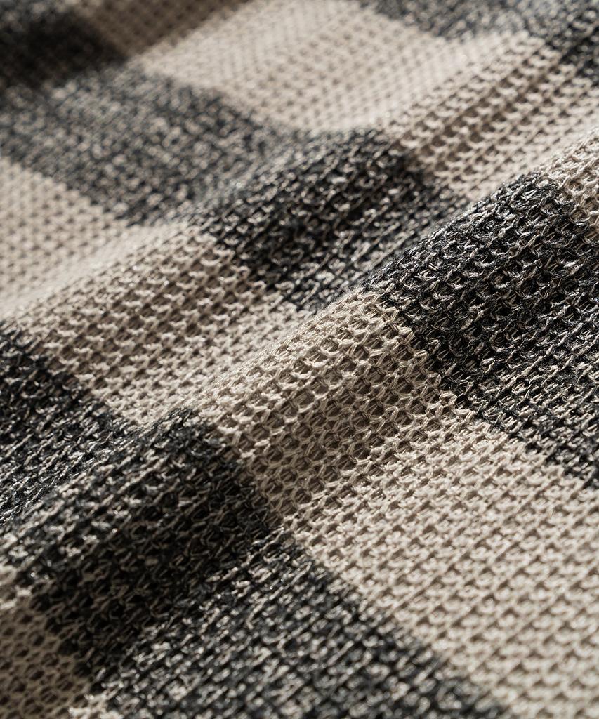 VASTIC Stripe Half Hazzi Knit_Khaki