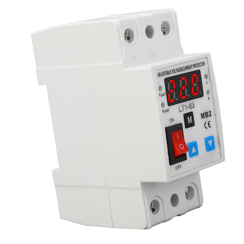 220V 63A Self Recovery Voltage Protector PA66 Housing Silver Conductor Voltage Protective Device