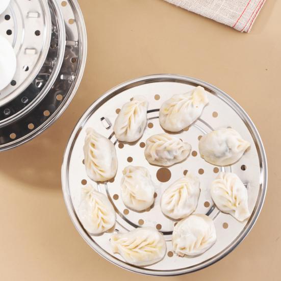 Stainless Steel Round Steamer Rack with Detachable V-Shaped Stand for Steamer Cooking Stackable Vegetables Dumplings Fish Seafood Versatile