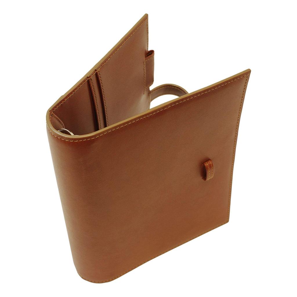 Franklin Planner Compact System Organizer with TATSUNO Natural Leather Binder, 20mm, with Belt, Brown, 64740