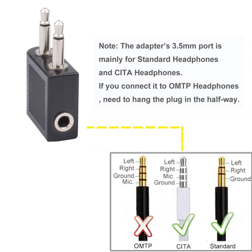 Flugzeug-Airline-Flugadapter für Kopfhörer, Flugzeugsitz-Kopfhörerbuchse, 3,5-mm-Klinkenstecker
