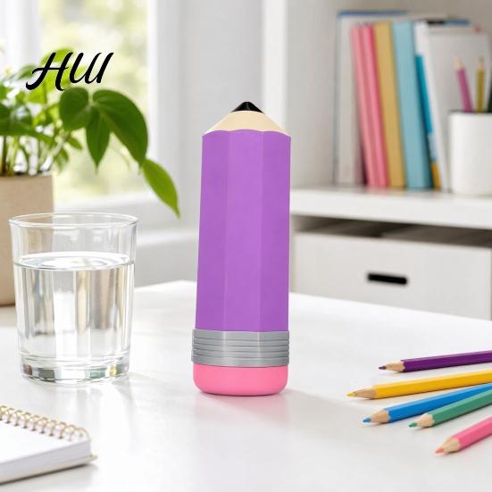 Pen And Marker Holder 3D Printed Pencil Shape Case, Large Capacity Eraser Sharpener Case for Students, Novelty Stationery Organizer Desk Travel School