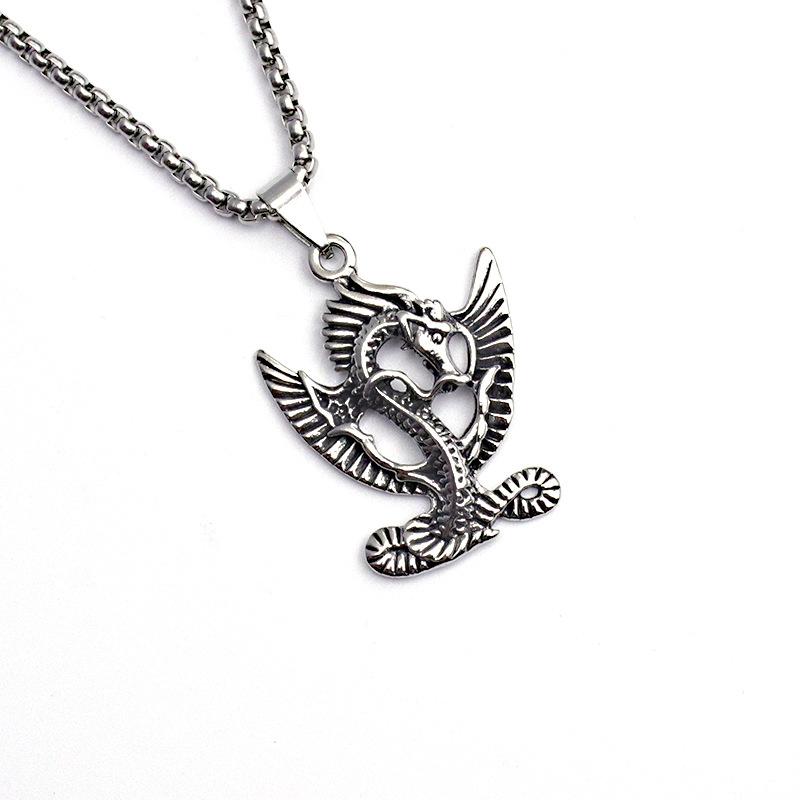 Accessories Titanium Steel Animal Dragon Pendant Personalized Retro Trendy Man Myth Feilong Stainless Steel Necklace