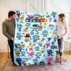 Cute P0c0y0 Theme Print Blanket Warm Soft and Comfortable Home Travel Blanket Sofa Bedding Cover Blankets Gift for Boys Girls