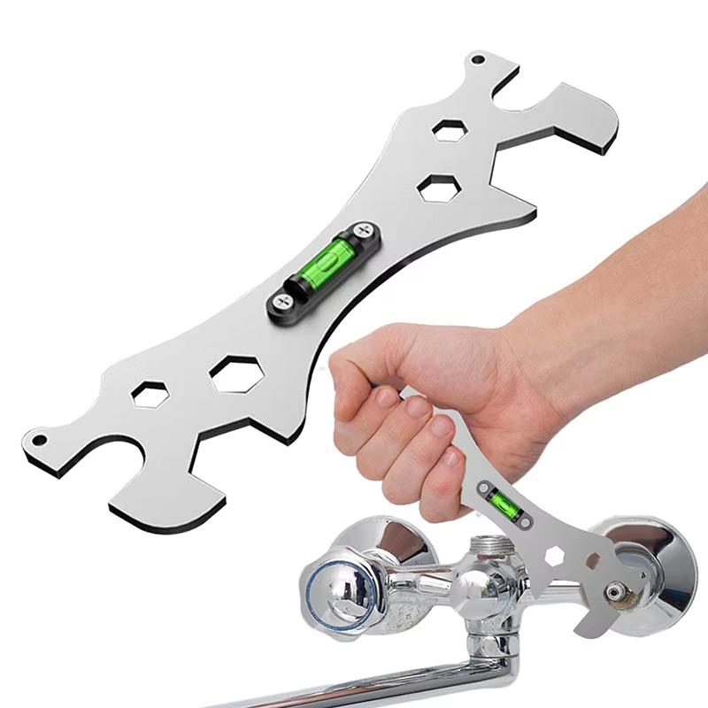 Multifunctional Wrench Bend Angle Leveling Wrench Shower Faucet Universal Repair Wrench Bathroom Maintenance and Installation