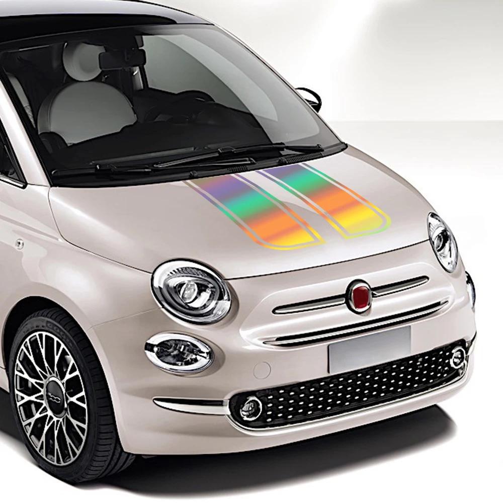 Car Hood Bonnet Stripe Vinyl Decal Engine Cover Decor Graphics Racing Sport Stripes Sticker Waterproof Accessories For Fiat 500