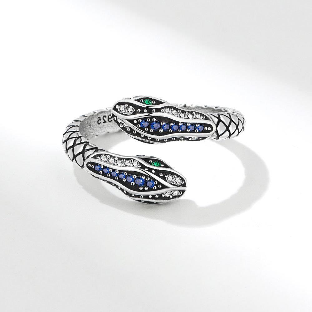 Vintage Schlangen-Wickelring mit Diamanten – Trendiger Hip-Hop-Fingerschmuck für Partys und Festivals