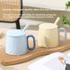 Ceramic Mug With Spoon Lid Drinkware Cup of Coffee Original Breakfast Cups Cup for Tea Funny Mugs Personalized Gift Christmas