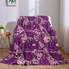 Lavender Floral Flannel Blanket Warm Soft Halloween Christmas Couch Warm Cozy Decorative Decor Gift for All Season