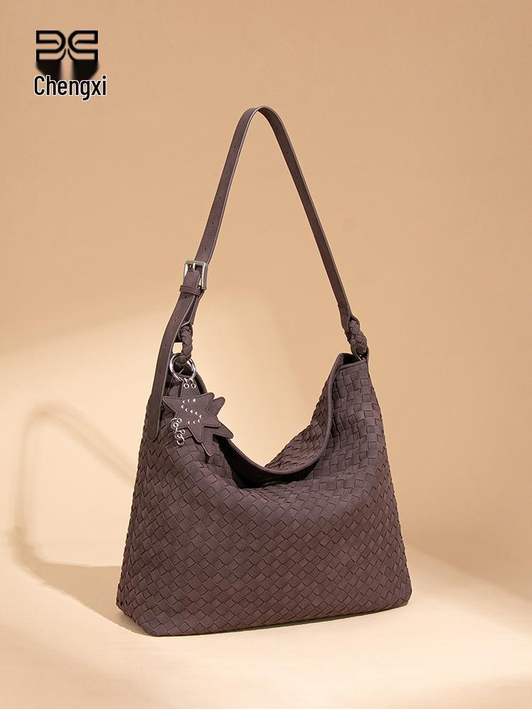 Handmade Woven Suede Single-Shoulder Women's Tote Bag