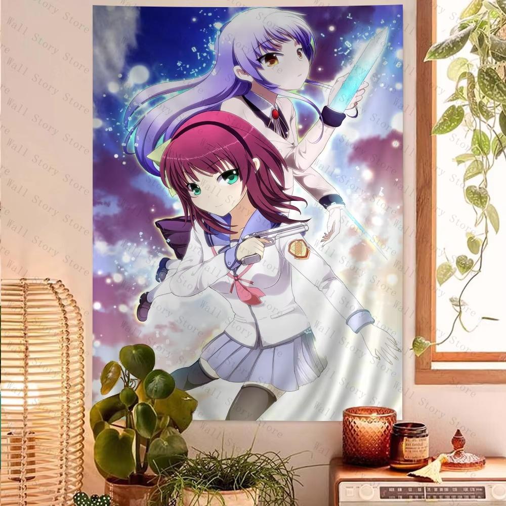 Angel Beats Cute Tachibana Kanade Hanging Bohemian Tapestry Hanging Tarot Hippie Wall Rugs Dorm Japanese Tapestry Wall Art