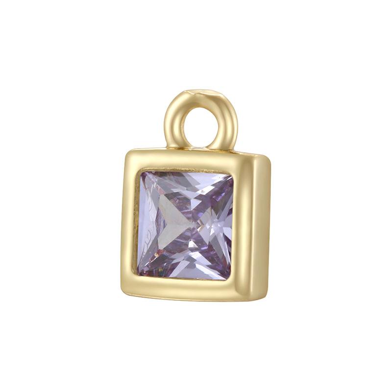 Light Luxury Twelfth Birthday Stone Sugar Cube Pendant Handmade Diy Bracelet Necklace Square Pendant Vd1939