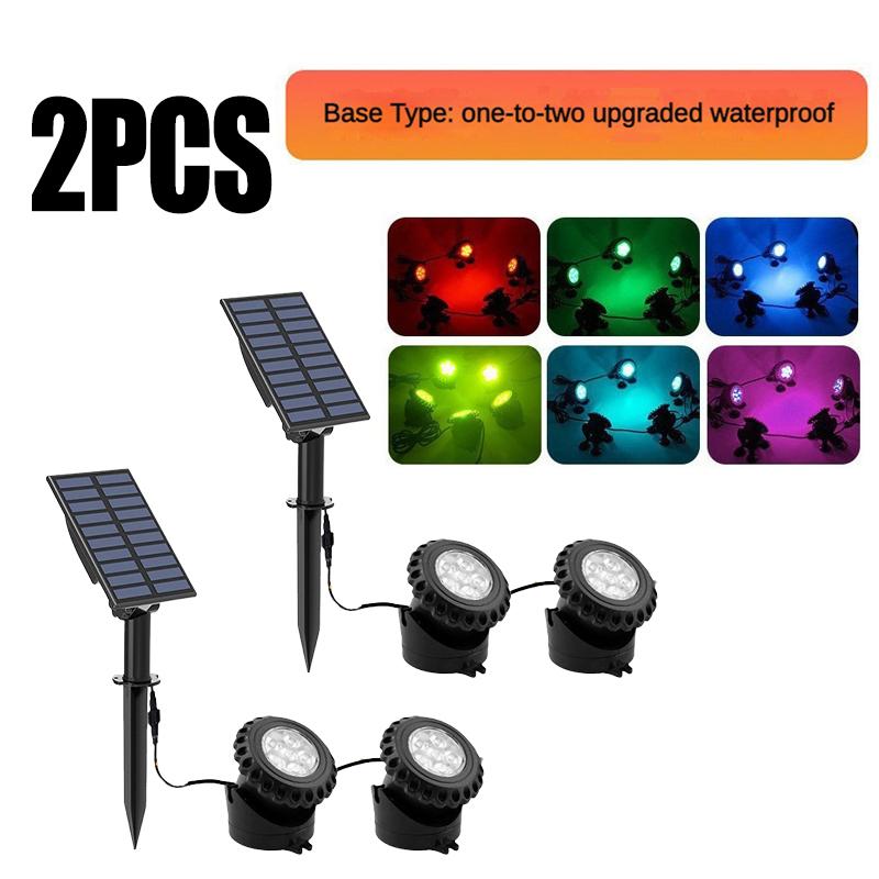 Solar Underwater Lights Outdoor RGB Waterproof Garden Pool Yard Landscape Spotlights Pond Aquarium Fish Tank Decor Solar Lamp