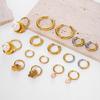 Qiong Yao Stainless Steel Versatile Earrings: Light Luxury 18k Gold-Plated Women's Ear Studs