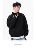 Men's Heavyweight 400g Cotton Stand Collar Hoodie - Autumn High Street Loose-Fit, Versatile Casual Half-Button Design