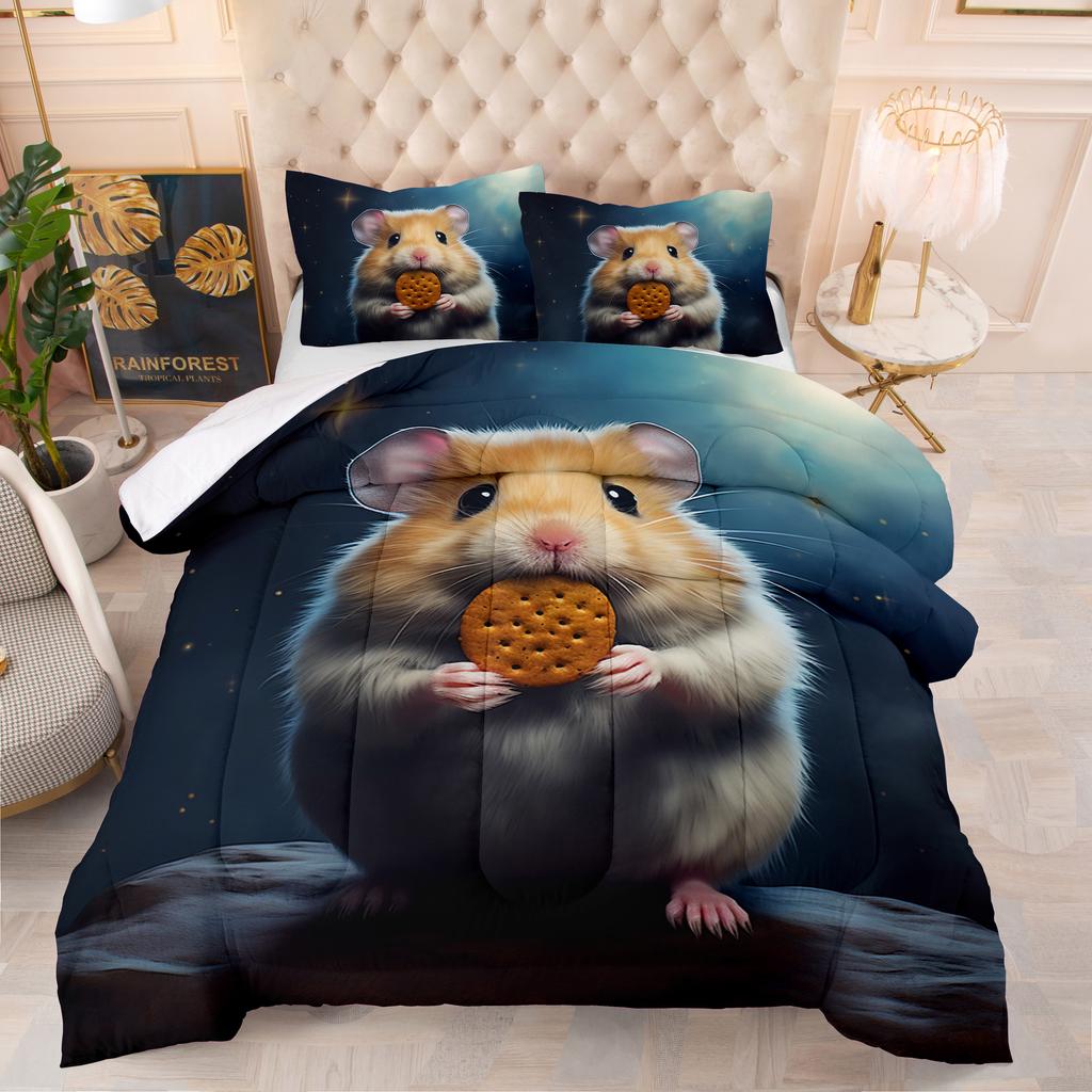 Alpaca Theme Theme Home Comforter Quilted Blanket Goose Down Duvet Quilt Digital Printing Cover King Queen 3D Blanket Size Twin