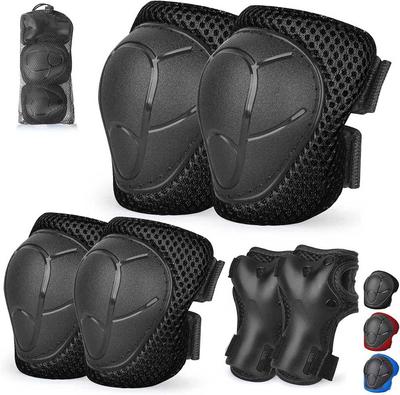 Kids/Youth Knee Pads and Elbow Pads Set with Wrist Guards for 4-16 Years Skateboard Roller Skating Skiing Rollerblading Cycling