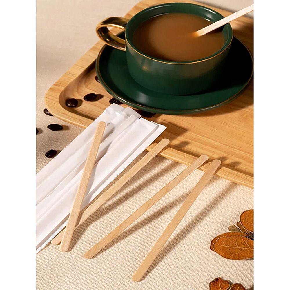 100Pcs Single Package Coffee Stirrer Sticks Disposable Drinking Stir Coffee Supply