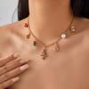 Fashion Christmas Tree Candy Boot Bell Pendant Necklace for Women Handmade Metal Chain Choker Collar Xmas New Year Jewelry Gifts