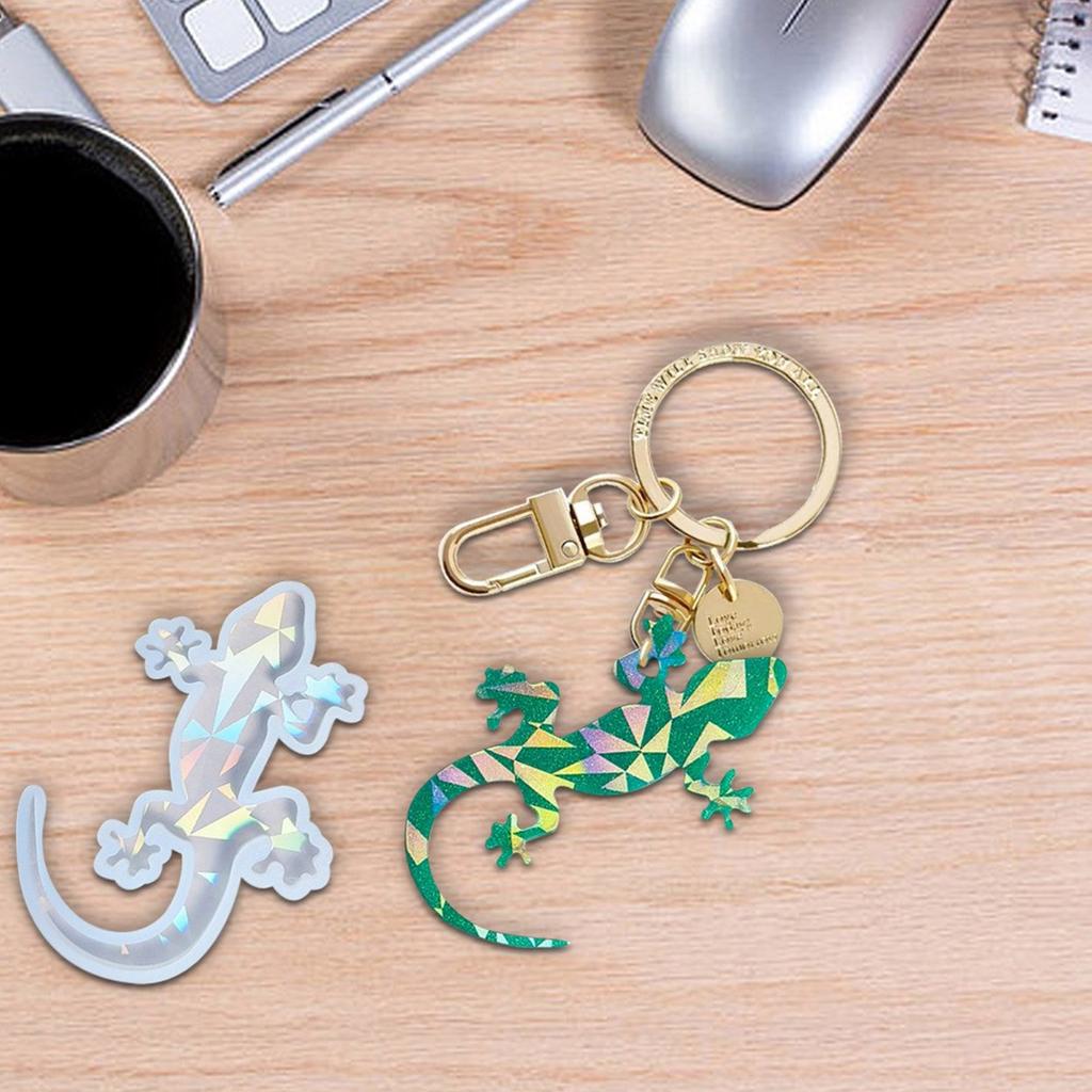 Animal Resin Keychain Molds Gecko Shape Pendant Moulds Jewelry Pendant Molds Silicone Texture for Hand-Making Jewelry