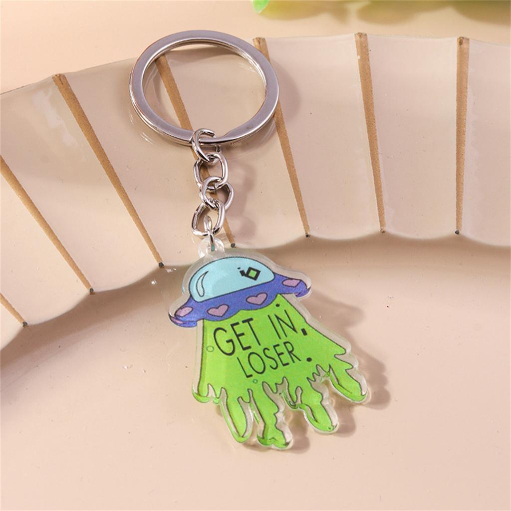 Stilvoller UFO Acryl Schlüsselanhänger Minimalistisches Sci-Fi Design Leicht Elegant Schlüsselring Accessoire Geschenk Täglicher Gebrauchsgegenstand