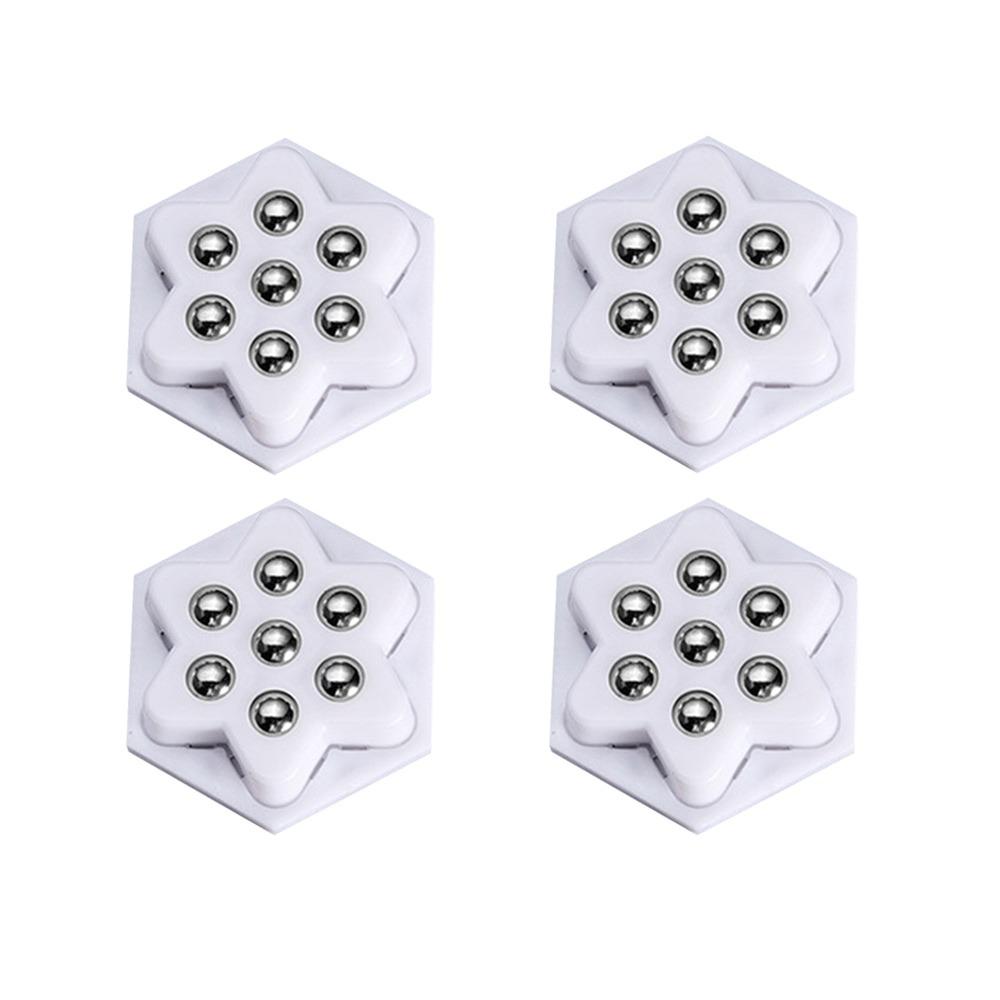 4Pcs Durable Self Adhesive Universal Wheel Mute 7Beads Mini Pulley Base Self Adhesive Pulley