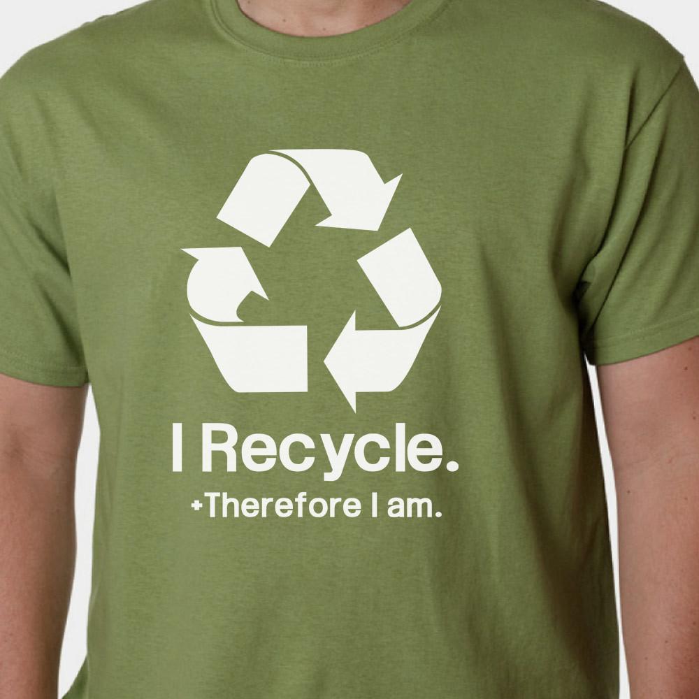 I Recycle Therefore I Am Tshirt Green Eco Environunisext Recycling