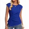 Women One Shoulder Asymmetric Draped Top Elegant Sleeveless Blouse Casual Summer Tank Top