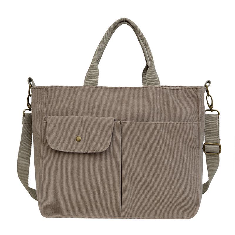 

2024 Women s Corduroy Tote Handbag - European & American Fashion, Large Capacity, Simple Shoulder Crossbody Style сірий колір