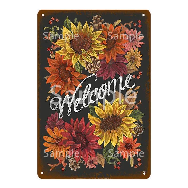 Enjoy Our Garden Kitchen FLowers Metal Tin Sign Farmhouse Home Retro Wall Painting Art Decor Beer Wine Farm Party Poster YL
