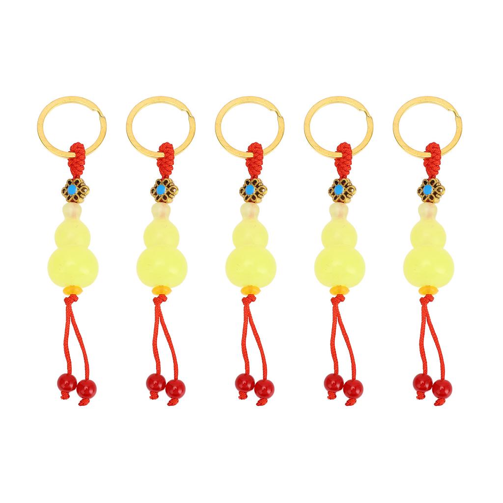 5Pcs Gourd Keychain Exquisite Craft Sturdy Multifunctional Stylish Look Gourd Key Ring for