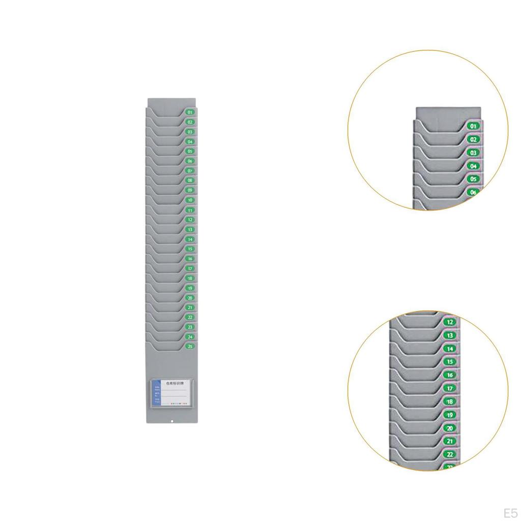Tidskortstativ Lønnsregistreringsenhet Display med Skrue Uttrekkbar Kontorkortholder Veggmontering