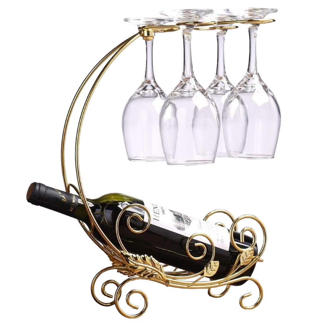Sac taske Flaschenständer, Weinregal, Weinglashalter, Glasständer, Weinglasaufbewahrung (Gold)