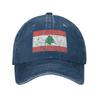 Lebanon Flag Baseball Cap Vintage Distressed Washed Snapback Hat for Unisex Women Outdoor Summer Adjustable Fit Caps Hat