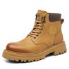 Men's Retro High-Top Plus Velvet Martin Boots - British Style, 2024 Autumn/Winter Casual Work Boots