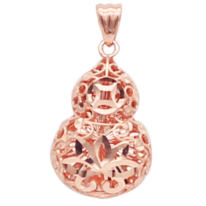 Color Gold Personalized Hollow Pattern Shining Gourd Pendant Purple Gold Plated Rose Gold Personalized Necklace