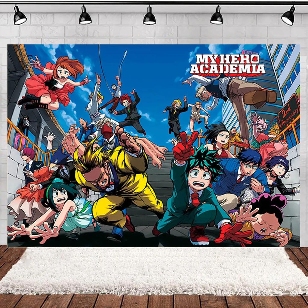My Hero Academia Feste di Compleanno a Tema Decorazioni Set Palloncini Stoviglie Tovaglie Topper per Torta Articoli per Feste Baby Shower