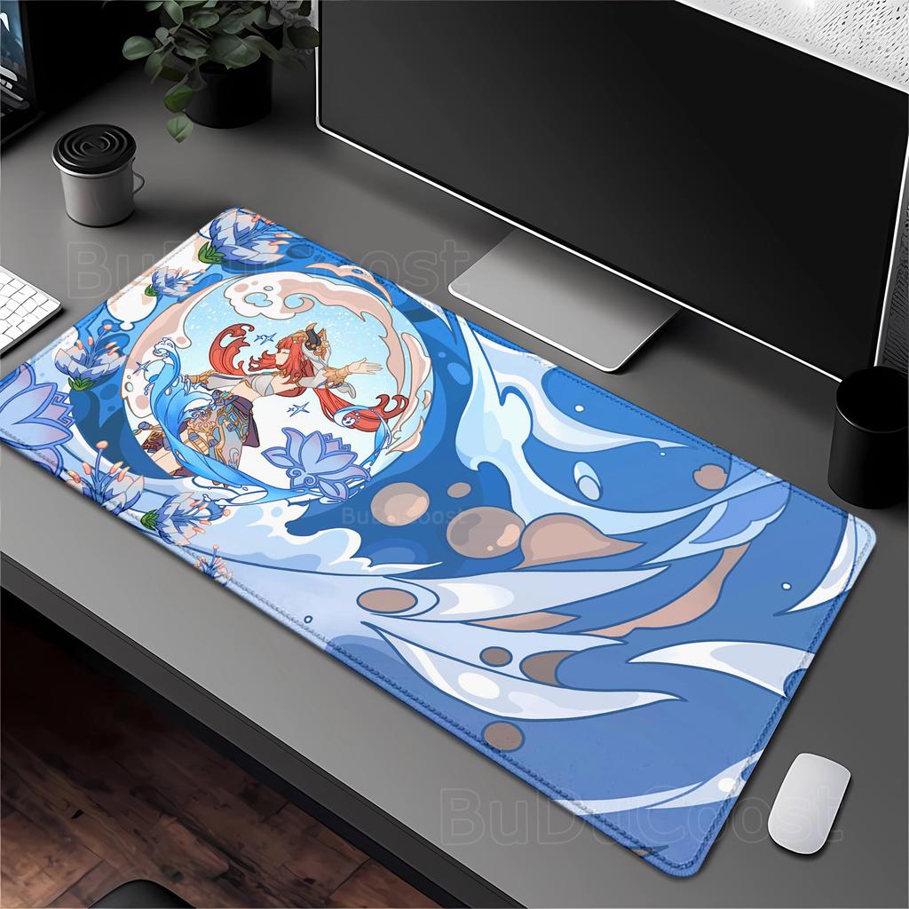 Genshin Impact Furina HuTao Shenhe YaeMiko Raiden Mousepad XXL Large offices accessories Mouse Pad Keyboard Nonslip Desk Mat