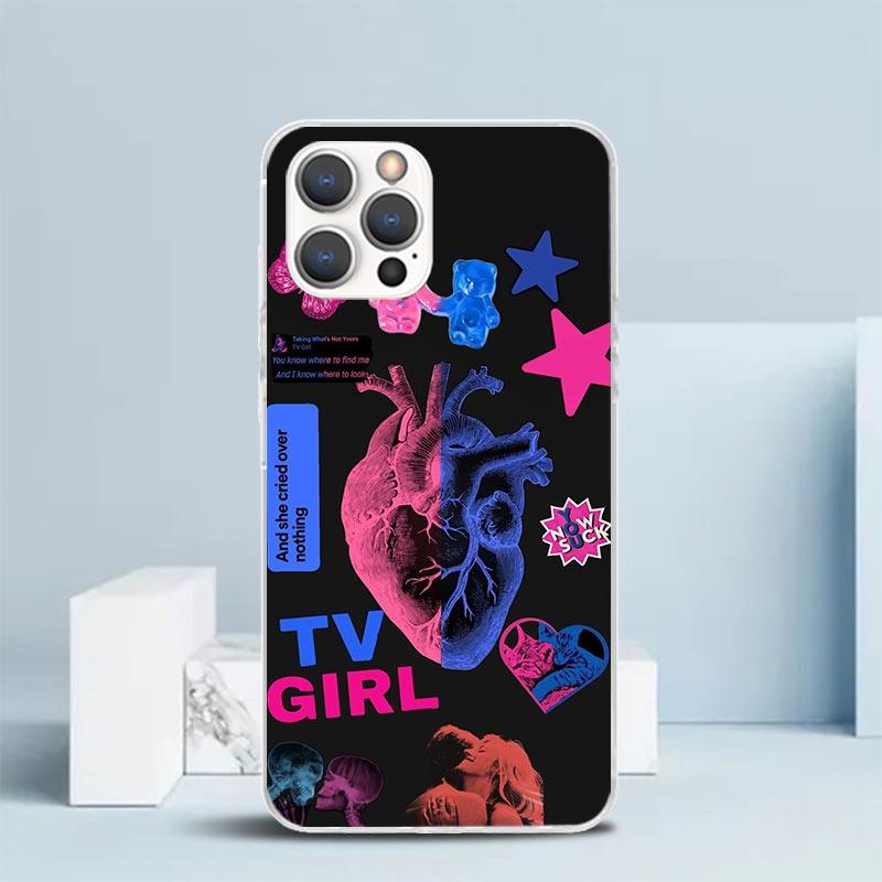 TV Girl Album Weiche Hülle für iPhone 16 17 Air 15 14 Pro Max 16E Handyhülle 13 Mini 12 11 7 SE 8 Druckmuster Passende Hüllen 16 17 Ai