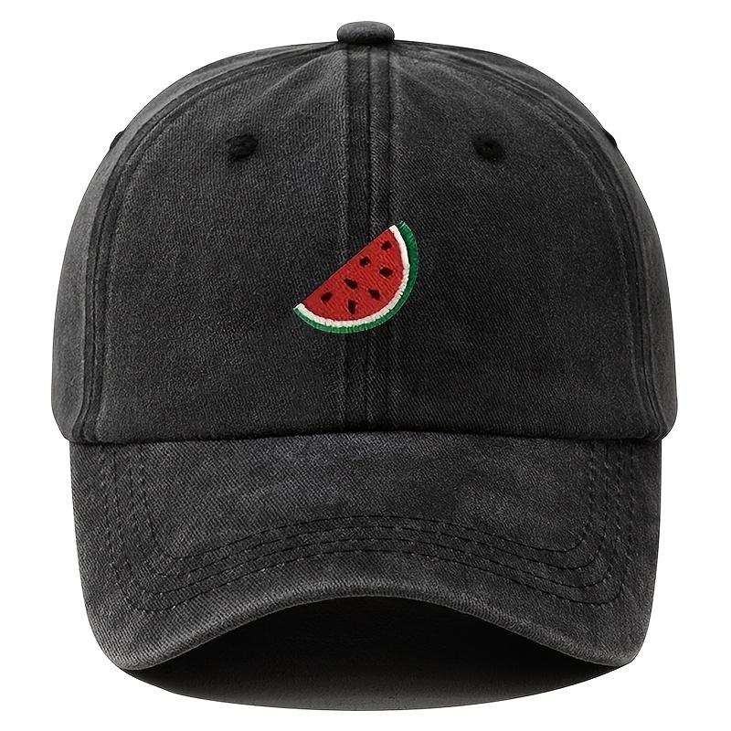 Four Season Baseball Cap with Watermelon Print Pattern for Both Men and Women, Adjustable Duckbill Cap for Outdoor Hiking