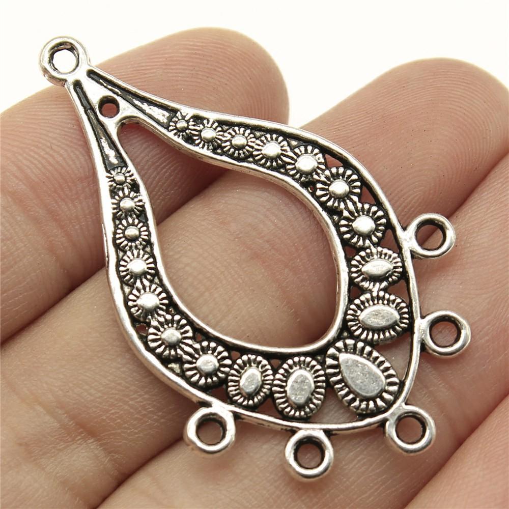 6pcs Antique Silver Color Earring Connector Charms For Jewelry Making Charms Earring Connector Jewelry Findings DIY