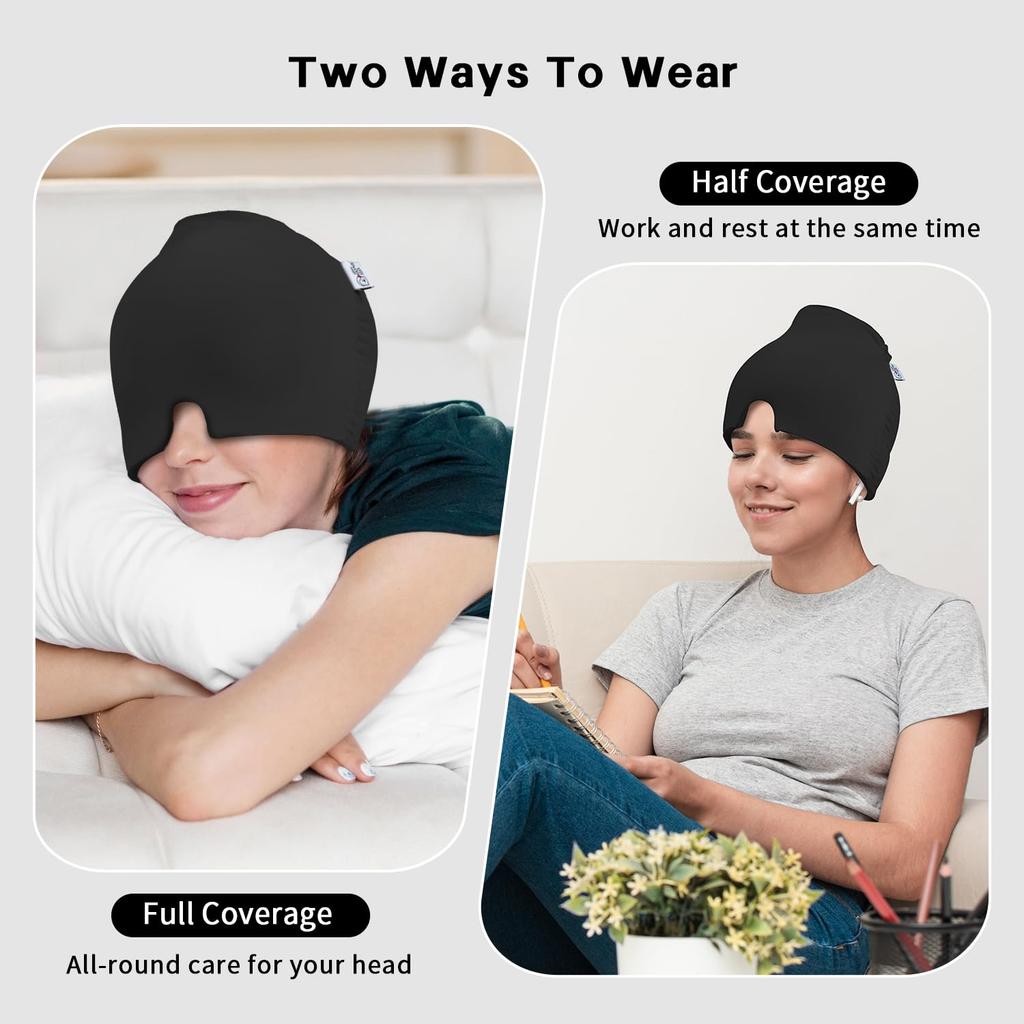 Migraine Cooling Mask, Migraine Relief Cap, Headache Cooling Mask, 360° Gel Surround Cooling Pads To Relieve Migraine Headaches, Pressure