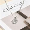 Dual Heart Zirconia Engraved Name Necklace - Elegant, Versatile Fashion Jewelry
