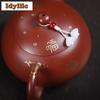 200ml Luxury Yixing Purple Clay Teapots Handmade Gold Drawing Xishi Pot Raw Ore Dahongpao Mud Kettle With Infuser Zisha Tea Set