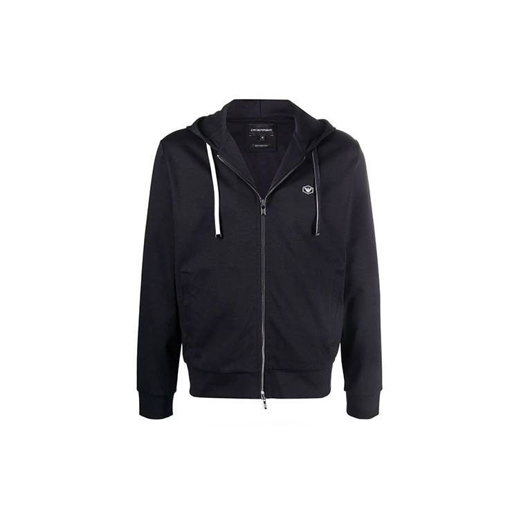Emporio Armani FW21 Logo Zip Hoodie Men hoodies Blue 8N1MG0-1JBTZ-0920 L