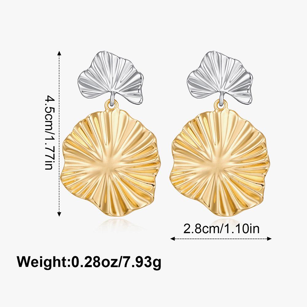Cercei Europeni & Americani High-End cu Frunză de Ginkgo din Aliaj - Design Îndrăzneț, Elegant, Exagerat