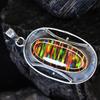 Natural Opal Pendant 49 ct Oval Cut 925 Sterling Silver Gemstone October Birthday Birthstone